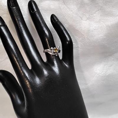 Antique Citrine 925 Ring Size 5.5