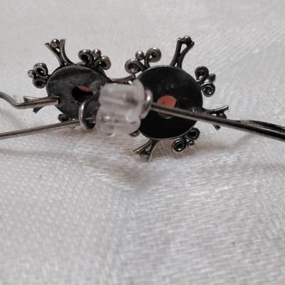 Antique Rhodolite Garnet 925 Earrings