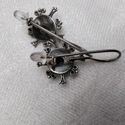 Antique Rhodolite Garnet 925 Earrings