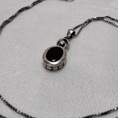 Antique Garnet 925 18" Necklace
