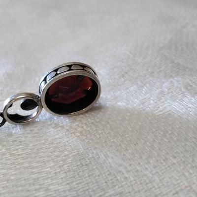 Antique Garnet 925 18" Necklace