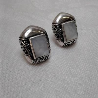Vintage Mother of Pearl 925 Earrings