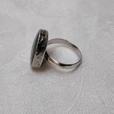 Unique Vintage Abalone 925 Ring Size 8