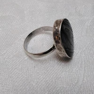 Unique Vintage Abalone 925 Ring Size 8