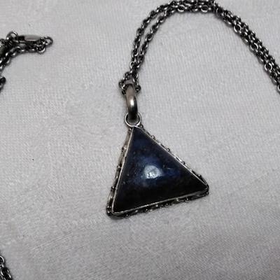 Rare Lapis Lazuli With Pyrite Speckles 27" 925 Necklace