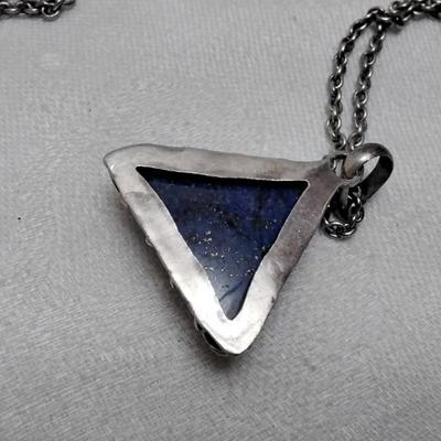 Rare Lapis Lazuli With Pyrite Speckles 27" 925 Necklace