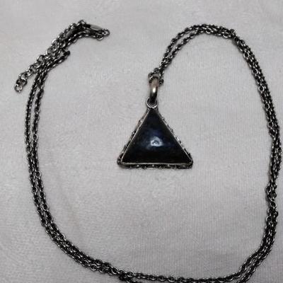 Rare Lapis Lazuli With Pyrite Speckles 27" 925 Necklace
