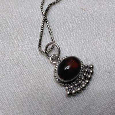 Antique Carnelian 18" 925 Necklace