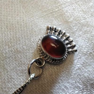Antique Carnelian 18" 925 Necklace