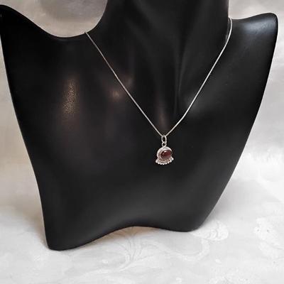 Antique Carnelian 18" 925 Necklace