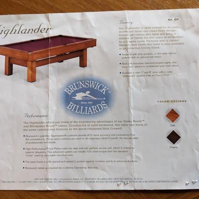 Incredible 8' Brunswick Highlander Pool Table and Ping Pong Table