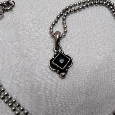 Vintage Onyx 17" 925 Necklace