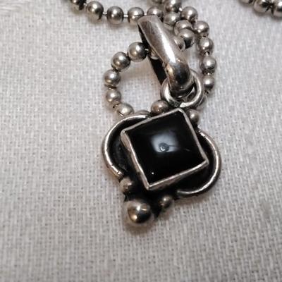 Vintage Onyx 17" 925 Necklace