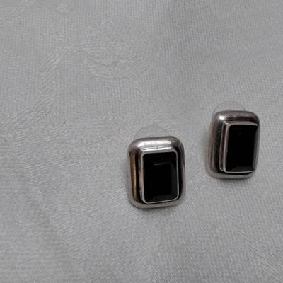 Vintage Onyx Mexico 925 Earrings