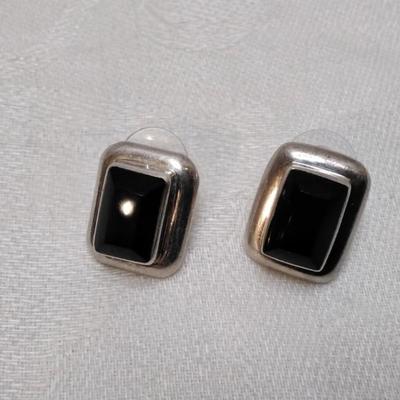 Vintage Onyx Mexico 925 Earrings
