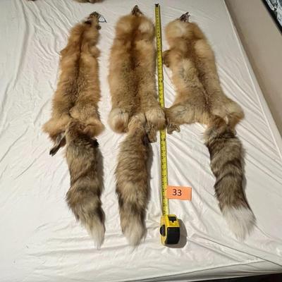 Tanned Fox Tube Hides