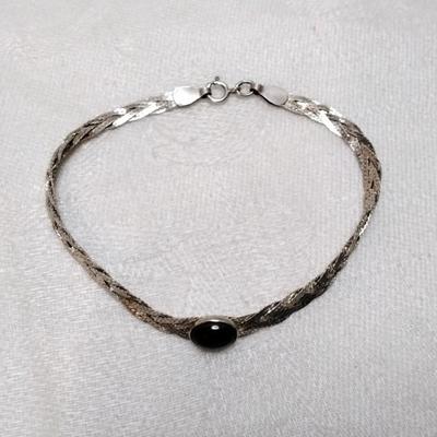 Rhodolite Garnet Braided 6.5" 925 Bracelet