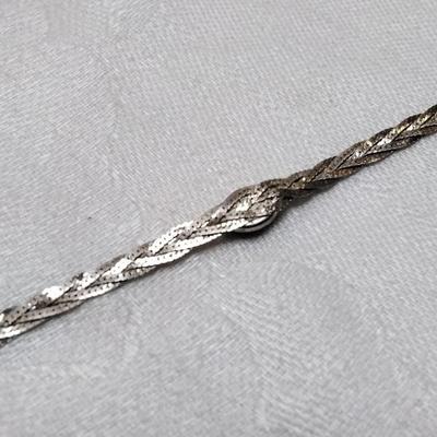 Rhodolite Garnet Braided 6.5" 925 Bracelet