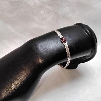 Rhodolite Garnet Braided 6.5" 925 Bracelet