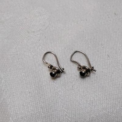 Antique Rhodolite Garnet 925 Earrings
