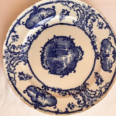 12 Pc Delftland England China Plate Set