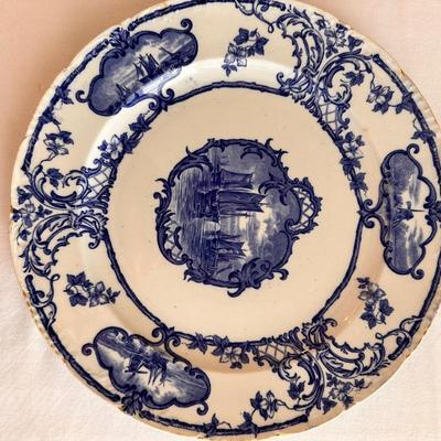 12 Pc Delftland England China Plate Set