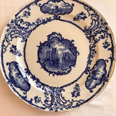 12 Pc Delftland England China Plate Set