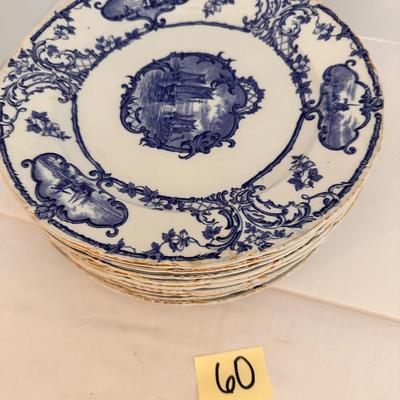 12 Pc Delftland England China Plate Set