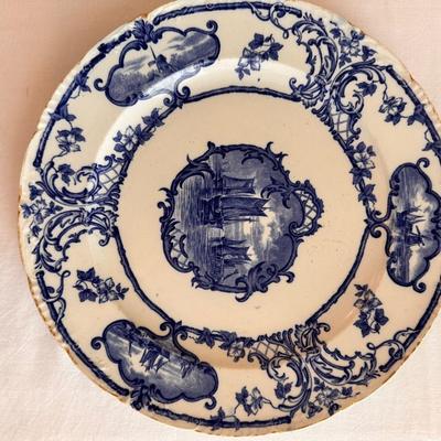 12 Pc Delftland England China Plate Set