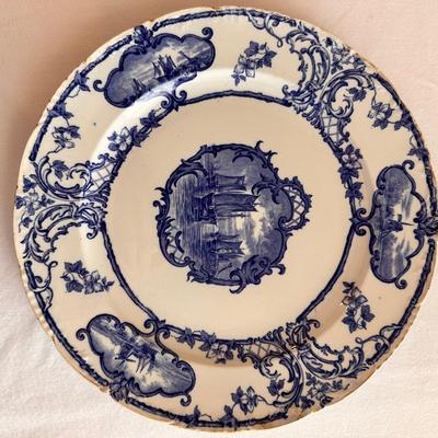 12 Pc Delftland England China Plate Set