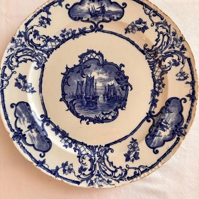 12 Pc Delftland England China Plate Set