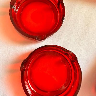 Vintage Cranberry Glass Glassware Lot