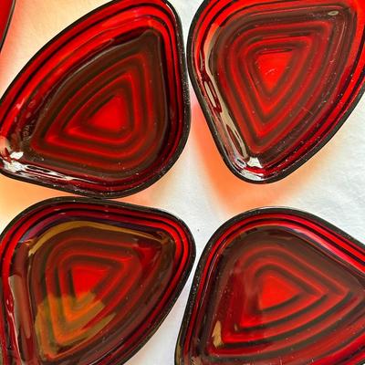 Vintage Cranberry Glass Glassware Lot
