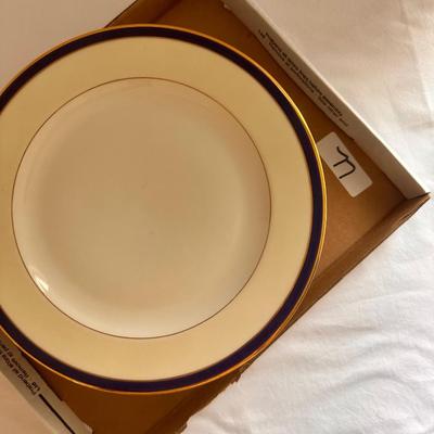 Blue and Gold Band Epiag Czechoslovakia China Dinner Plate Lot