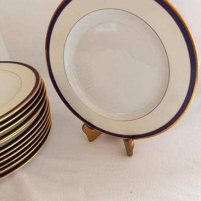Blue and Gold Band Epiag Czechoslovakia China Dinner Plate Lot