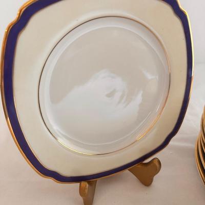 Blue and Gold Band Epiag Czechoslovakia China Salad Plate Lot