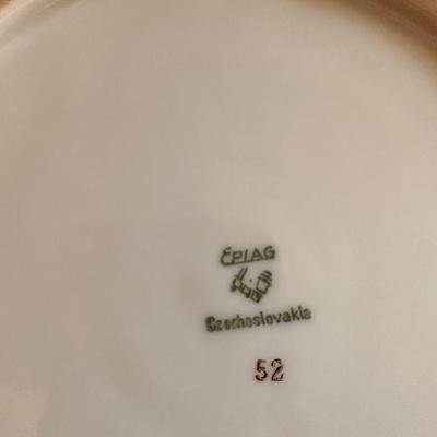 Blue and Gold Band Epiag Czechoslovakia China Salad Plate Lot
