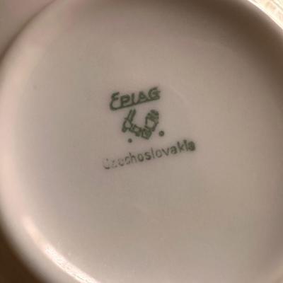 Blue and Gold Band Epiag Czechoslovakia China Cream, Soup Bowl Lot