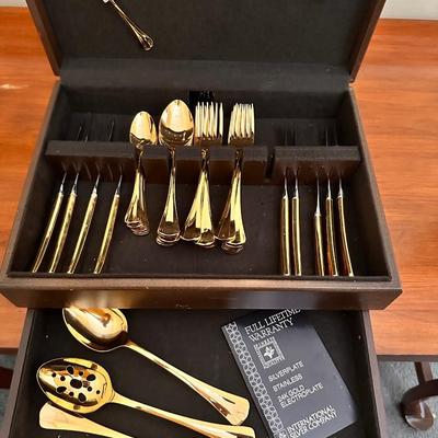 International Silver Co. 24K Gold Electro Plate Flatware Set
