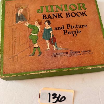 Vintage JR Bank Book and Puzzle