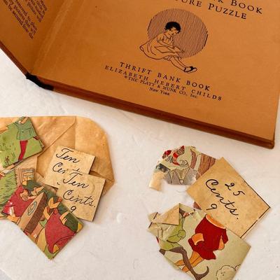 Vintage JR Bank Book and Puzzle