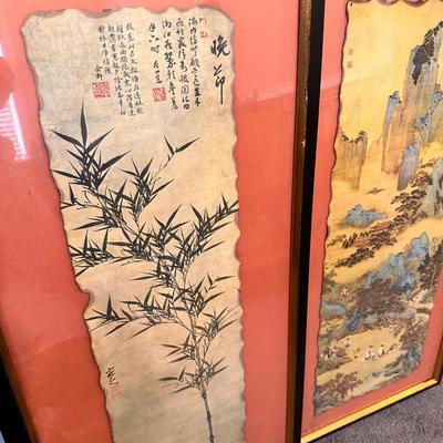 Framed Oriental Silk Lot