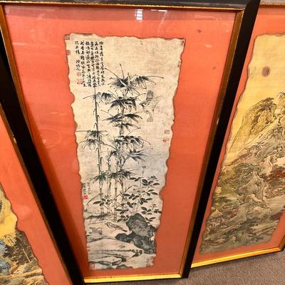 Framed Oriental Silk Lot