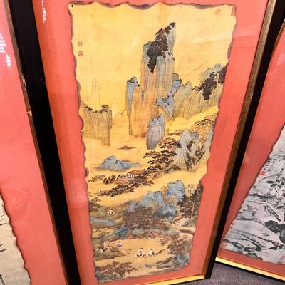 Framed Oriental Silk Lot
