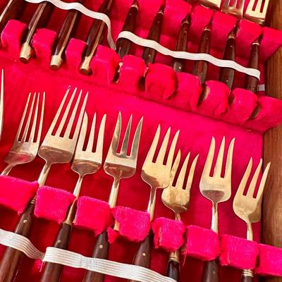 Vintage Bronzeware Flatware Set  ORIENTAL JEWELRY AND CO.