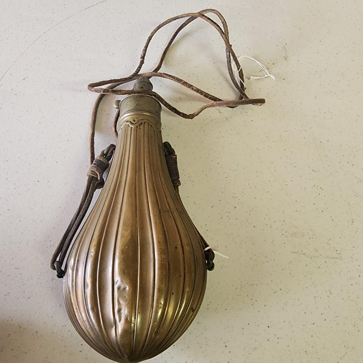 Civil War Era Powder Flask | EstateSales.org - How To Tell If Civil War Powder Flask Is Real