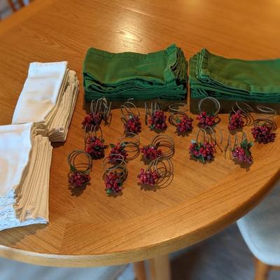 15 Red Raspberry Napkin Holders and 2 Sets of Napkins