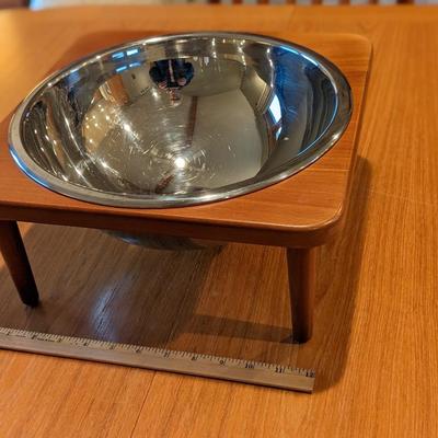 Frontgate 18/10 Stainless Steel Mixing Bowl With Wood Stand Made In Italy Heavy