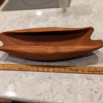 Exquisite Juhl Design Scandinavian Teak Bowl Hand Worked