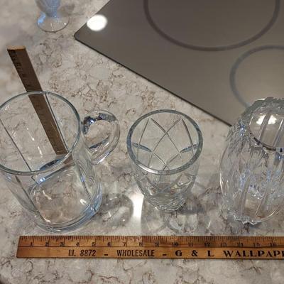 3 Beautiful Crystal Vases and Pitcher